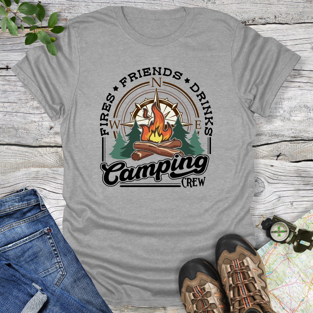 Fire Friends Drinks Camping Crew