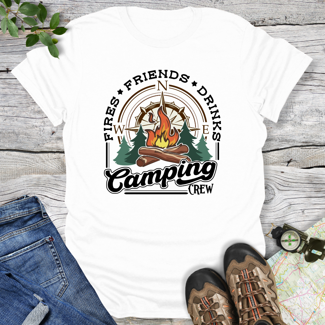 Fire Friends Drinks Camping Crew