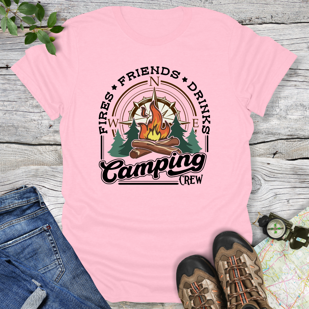 Fire Friends Drinks Camping Crew